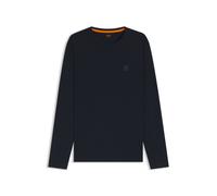 BOSS Orange Langarmshirt Tacks, 100% Baumwolle, Regular Fit, Rundhals, Herren Gr. S Dunkelblau404