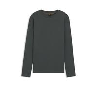 BOSS Longsleeve aus Stretch-Baumwolle mit Logo-Print - Style TChark, 50473286 Dunkelgrün S