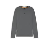 BOSS Longsleeve aus Stretch-Baumwolle mit Logo-Print - Style TChark, 50473286 Grau M