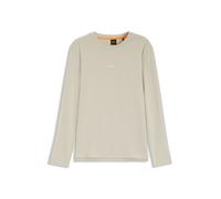 BOSS Longsleeve aus Stretch-Baumwolle mit Logo-Print - Style TChark, 50473286 Hellbeige XXXL