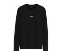 BOSS Longsleeve aus Stretch-Baumwolle mit Logo-Print - Style TChark, 50473286 Schwarz XXXL