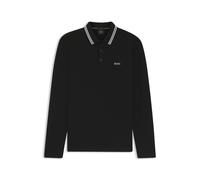 BOSS Longsleeve-Poloshirt aus Baumwoll-Piqué - Style Plisy, 50536609 Schwarz 6XL
