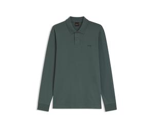 BOSS Longsleeve-Poloshirt aus Baumwolle mit Logo-Detail - Style Pe_interlock_long, 50527525 Dunkelgrün XXXL