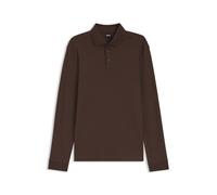 BOSS Longsleeve-Poloshirt aus Interlock-Baumwolle mit Logo - Style Pado 30, 50468392 Dunkelbraun XL