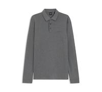 BOSS Longsleeve-Poloshirt aus Interlock-Baumwolle mit Logo - Style Pado 30, 50468392 Grau S