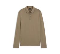 BOSS Longsleeve-Poloshirt aus Interlock-Baumwolle mit Logo - Style Pado 30, 50468392 Hellbraun S