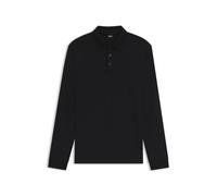 BOSS Longsleeve-Poloshirt aus Interlock-Baumwolle mit Logo - Style Pado 30, 50468392 Schwarz 5XL