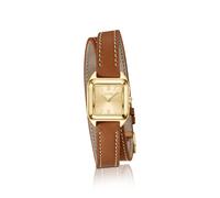 BOSS Mae Petite goldene Uhr mit doppelt gewickeltem Lederarmband - Style MAE PETITE, 58858266 Braun ONESI