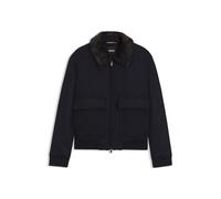 BOSS Mantel aus Wolle-Kaschmir mit Kragen in Fell-Optik - Style H-Charly-251, 50556629 Dunkelblau 58