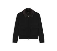 BOSS Mantel aus Wolle-Kaschmir mit Kragen in Fell-Optik - Style H-Charly-251, 50556629 Schwarz 48