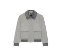 BOSS Mantel aus Wolle-Kaschmir mit Kragen in Fell-Optik - Style H-Charly-251, 50556629 Silber 48