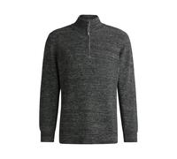 BOSS Melierter Reitsport-Pullover mit Troyerkragen - Style TROYER KNITWEAR DARK, B6M1001 Grau XXL