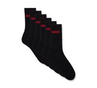 HUGO Sechser-Pack kurze Socken mit Logo-Detail - Style 6P QS RIB LOGO CC, 50510187 Schwarz 43-46