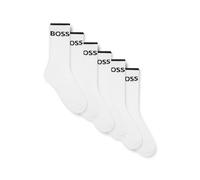 Businesssocken BOSS "6P QS Stripe CC", Herren, Gr. 43-46, weiß (weiß_100), Baumwollmischung, unifarben, elastisch, Socken, mit BOSS Schriftzug (66117034-43) weiß_100