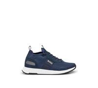 BOSS Gestrickte Sneakers mit Branding und Veloursleder-Details - Style Titanium_Runn_knst_N, 50498245 Dunkelblau 50