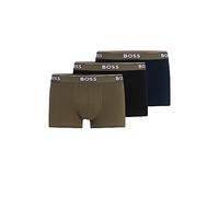 BOSS Herren Boxershorts, 3er Pack - 3P Power, Trunks, Unterhose, Logo, uni, grün, S Schwarz/ Oliv/ Blau