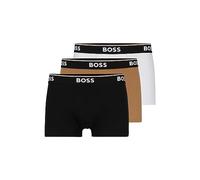 BOSS Herren Boxershorts, 3er Pack - 3P Power, Trunks, Unterhose, Logo, uni, beige, S Schwarz/ Beige/ Weiß