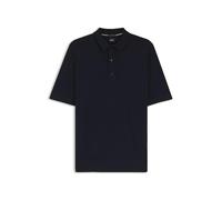 Kurzarmpullover BOSS "Nolano", Herren, Gr. XXL, schwarz (dunkelblau404), Strick, Obermaterial: 100% Schurwolle, unifarben, regular fit hüftbedeckend, Rippbündchen, Pullover, aus Schurwolle, Polokragen