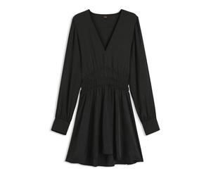 BOSS Midikleid aus Satin in Knitter-Optik - Style C_Deply, 50553594 Dunkelgrau 38