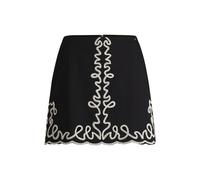 BOSS Minirock aus Baumwolle mit Kontraststickerei - Style C_Valembroi, 50540412 Schwarz 34