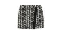 BOSS Minirock aus Tweed mit Feder-Muster - Style Voloria, 50548101 Weiß / Schwarz 34