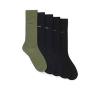 BOSS Mittelhohe Socken aus Baumwoll-Mix im Fünferpack - Style 5P RS Uni CC, 50478221 Schwarz / Grün / Blau 39-42