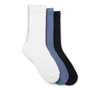 BOSS Mittelhohe Socken mit strukturiertem Tape im Dreierpack - Style 3P QS Rib Tape CC, 50554542 Weiß / Blau 43-46