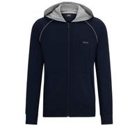 Kapuzensweatjacke BOSS "Mix&Match Jacket H", Herren, Gr. XL (54), blau (dunkelblau 403), Sweatware, Obermaterial: 95% Baumwolle, 5% Elasthan, unifarben mit Farbeinsatz, Basic hüftbedeckend, ohne Aussc