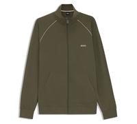 BOSS Regular Fit Sweatjacke aus Baumwoll-Mix in Oliv, Größe XL