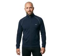 Sweatjacke BOSS "Mix&Match Jacket Z", Herren, Gr. L (52), blau (dunkelblau), Sweatware, Obermaterial: 95% Baumwolle, 5% Elasthan, kontrastfarbene Details, unifarben, regular fit hüftbedeckend, Raglanä