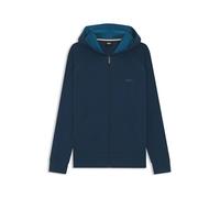 Kapuzensweatjacke BOSS "Mix&Match Jacket H", Herren, Gr. XXL, open blau 480, Sweatware, Obermaterial: 95% Baumwolle, 5% Elasthan, casual, Basic hüftbedeckend, Langarm elastischer Bund, Sweatjacken, mi