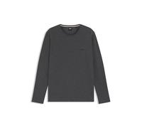 BOSS T-Shirt aus Stretch-Baumwolle mit Logo-Stickerei - Style Mix&Match LS-Shirt R, 50515389 Dunkelgrau L