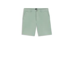 BOSS Modern-Fit Shorts aus überfärbtem elastischem Baumwoll-Twill - Style H-Kane1-Shorts, 50575222 Hellgrün 32
