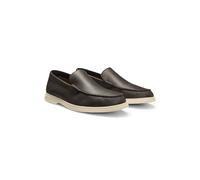 BOSS Mokassins aus gewalktem Leder mit Logo-Detail - Style Sienne_Mocc_tbsf, 50536173 Dunkelbraun 46