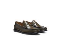 BOSS Mokassins aus Leder mit Pennyloafer-Besatz - Style Tevan_Mocc_bope, 50568747 Dunkelgrün 45