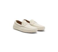 BOSS Mokassins aus Veloursleder mit Pennyloafer-Detail - Style Noel_Mocc_sdpeb, 50541750 Weiß 41