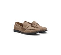 BOSS Mokassins aus Veloursleder mit Pennyloafer-Detail und geprägtem Logo - Style Tevan_Mocc_sd, 50563161 Beige 46