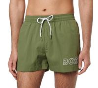 BOSS Regular Fit Badeshorts mit Label Print Modell 'MOONEYE' in Khaki, Größe L