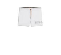 BOSS Regular Fit Badeshorts mit Label Print Modell 'MOONEYE' in Weiss, Größe XL