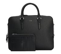 BOSS Aktentasche aus strukturiertem Leder mit Logo-Schriftzug - Style Moonstruck_Doc_Case, 50523254 Schwarz ONESI