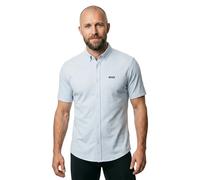 Kurzarmhemd BOSS GREEN "Motion S", Herren, Gr. S, N-Gr, open blau460, Jersey, Obermaterial: 100% Baumwolle, unifarben, regular fit normal, Rundhals, abgesteppte Kante, Hemden, Regular Fit, Button-down