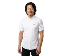 Kurzarmhemd BOSS GREEN "Motion S", Herren, Gr. S, N-Gr, weiß100, Jersey, Obermaterial: 100% Baumwolle, unifarben, regular fit normal, Rundhals, abgesteppte Kante, Hemden, Regular Fit, Button-down-Krag