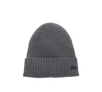 Boss Mütze aus Schurwolle mit Logo-Applikation, Grau