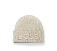 BOSS Herren Afox R Mütze aus Woll-Mix mit Logo-Stickerei Hellbeige Stck