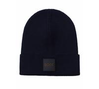 Strickmütze BOSS ORANGE "Foxxy Hat", Herren, schwarz 001, Strick, Wollmischung, unifarben, Mützen, mit Label-Aufnäher (18484440-0) schwarz 001