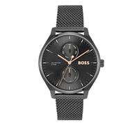 BOSS Multi Zifferblatt Quarz Uhr für Herren Kollektion Tyler mit Schwarzes Edelstahl-Mesh-Gliederarmband - 1514105