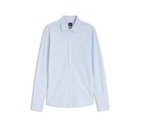 BOSS Slim-Fit Hemd aus meliertem Baumwoll-Jersey - Style Mysoft_2_M, 50519748 Hellblau gestreift XXL
