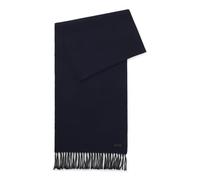 BOSS Schal aus Wolle mit Logo-Label und gedrehten Fransen - Style Naster_35*180, 50517218 Dunkelblau ONESI