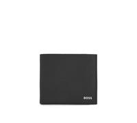 BOSS Kartenetui New Crosstown 8CC aus genarbtem Leder mit poliertem Logoschriftzug Schwarz