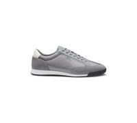 BOSS Sneakers mit Veloursleder-Besatz und gerippter Sohle - Style Nitan_Lowp_sdbnyp, 50568486 Grau 45